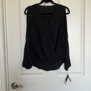 NWT black long sleeve top from BCX, size small